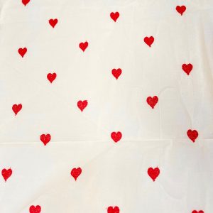 Cute Heart Embroidery Cotton Fabric